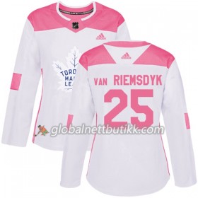 Toronto Maple Leafs Hockeydrakt James Van Riemsdyk 25 2017-2018 Hvit Rosa Fashion Adidas Authentic - Dame